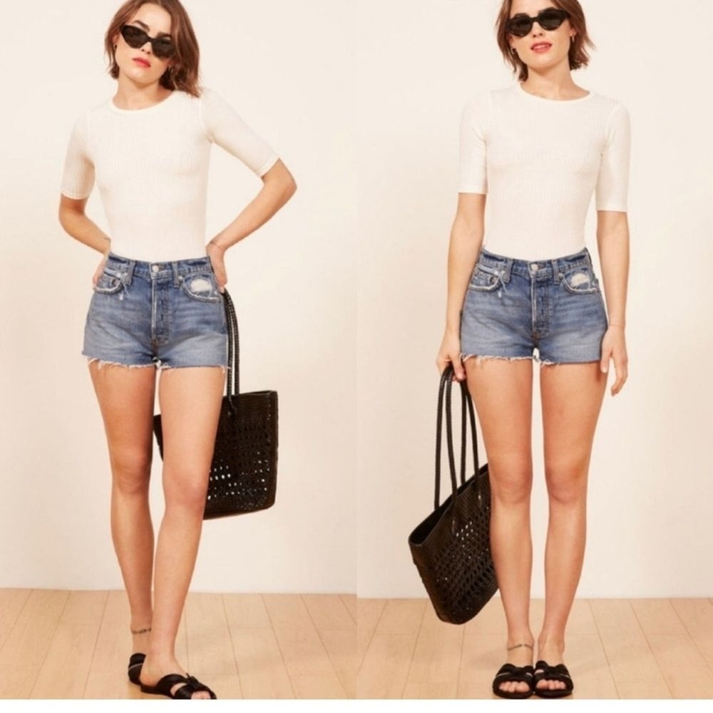 Reformation "Dixie" cutoff jean‎ short size 23
